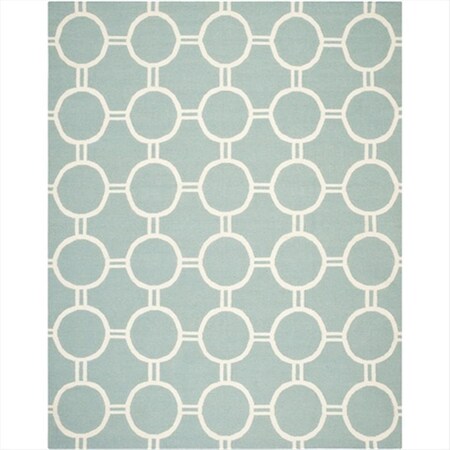 Safavieh 8 x 10 ft. Rectangle- Contemporary Dhurries Light Blue And Ivory Flatweave Rug DHU636C-8